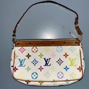 Louis Vuitton White Vintage Monogram Multicolor Pochette